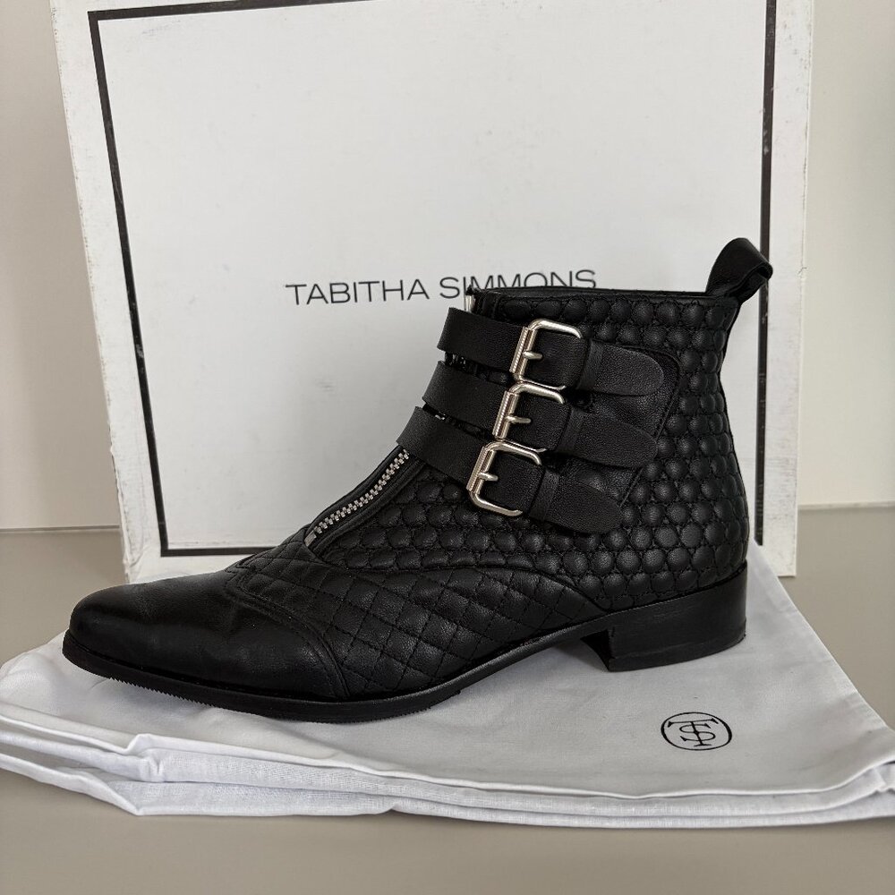 Tabitha Simmons EARLY Black Quilted Nappa Ankle Boots